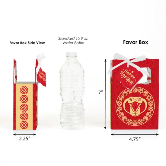 Big Dot of Happiness Lunar New Year - 2025 Year of the Snake Favor Boxes - Set of 12 {3}
