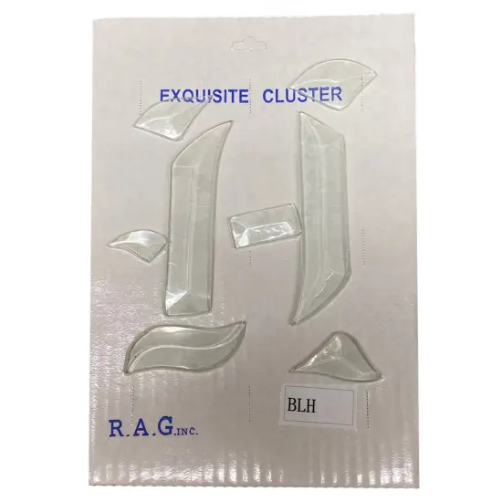 6-1/8" x 5-3/8" Exquisite Clear Glass Letter H Bevel Cluster BLH {3}