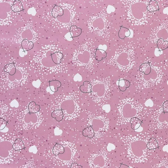 Mook Fabrics Hearts Adored Printed PUL Fabric [60 in. Wide] - By The Yard Plum {1}