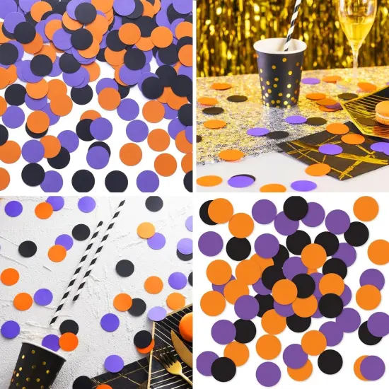 Halloween Confetti Black Orange and Purple Paper {3}