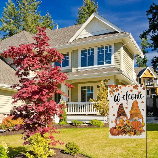 Fall Garden Flag Gnomes Yard Flag 12.5 x 18 {4}