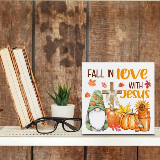 Jesus Decorations Farmhouse Home Table Desk Decor (5 x 5 Inches) {4}