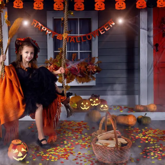 600 Pcs Fall Thanksgiving Confetti Maple Leaf Table Scatter Foil Confetti {4}