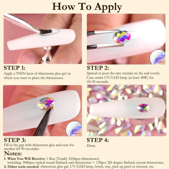 3200PCS Flatback Rhinestones - 12 Styles (Crystal AB) {4}