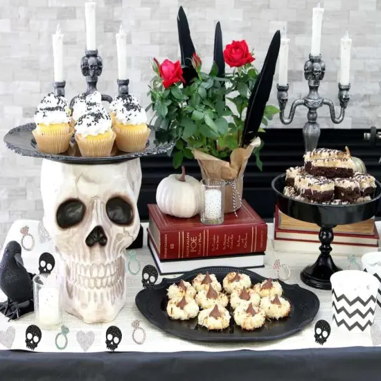 Skull Ring & Heart Confetti for Gothic Bachelorette Party Gothic {3}