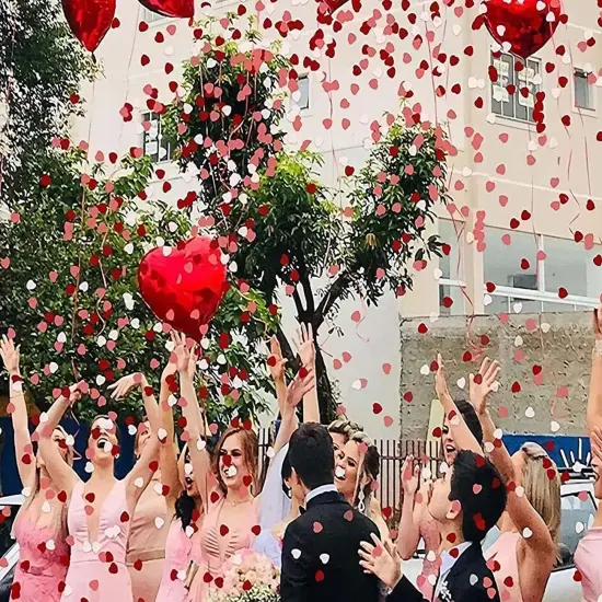 Metallic Foil Round Dots Glitter Confetti - Red {6}