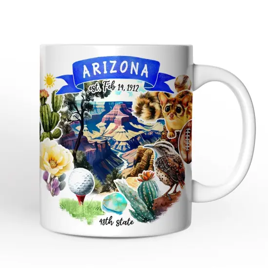 Artistic Arizona State Themes and Landmarks Mug {1}