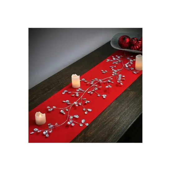 48" Metal Jewel Garland: Silver {4}