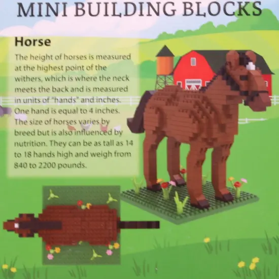 Mini Building Blocks - Farm Series - Horse {3}