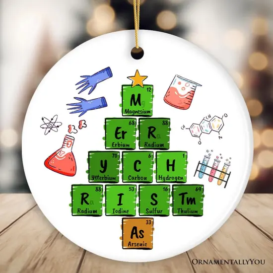 Periodic Table Scientist Christmas Ornament {1}