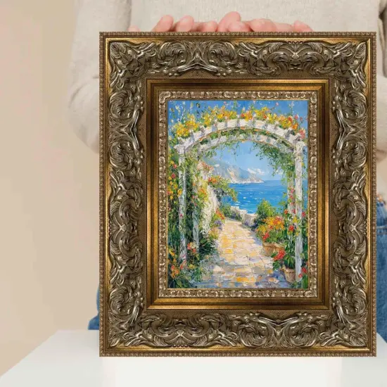 Wide Italian Baroque Antique Silver Picture Frame-5 inch Wide 11x11 frame {3}