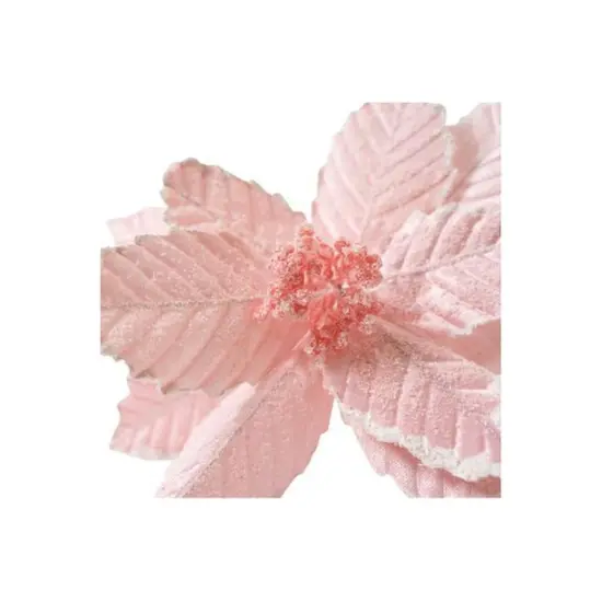 20&rdquo; Pink Sugared Poinsettia Stem {3}