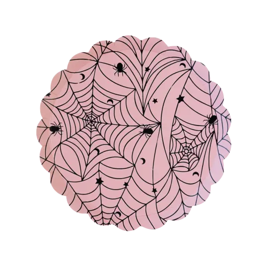PINK SPIDER WEB SMALL PLATES {1}