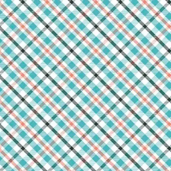 Multi Dahlias at Dusk Diagonal Check Cotton 44"/45" Fabric Per Yard {1}