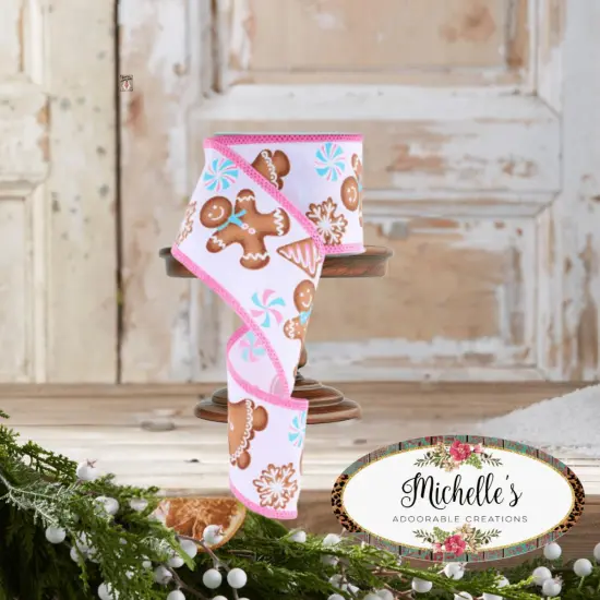 2.5" Gingerbread Royal Ribbon: White (10 Yards) {2}