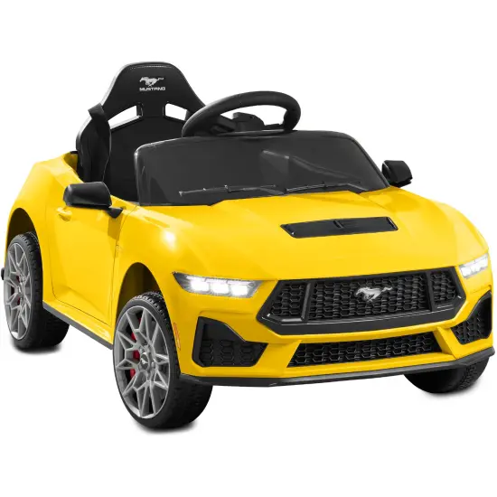 Best Choice Products Kids 12V Electric Ride-On Car Officially Licensed Ford Mustang w/ Remote, LED Lights Yellow {1}