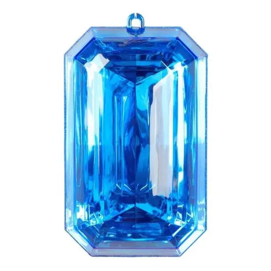 8" Acrylic Rectangle Jewel Ornament: Blue {1}