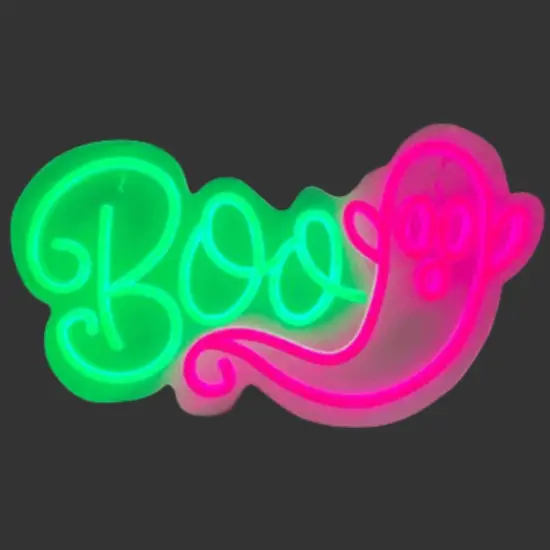 13" Boo Ghost Lighted Sign {3}