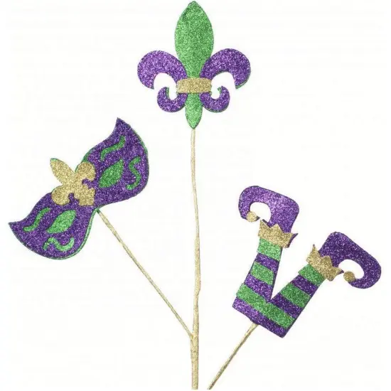 25" Glitter Eva Mardi Gras Spray {2}