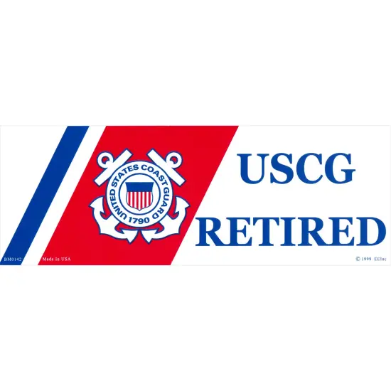 U.S. Coast Guard USCG Retired Bumper Sticker 3"X6-1/2" {1}