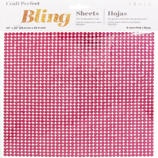 Craft Perfect Gem 10"X10" Gem Sheet 6MM-Pink {1}