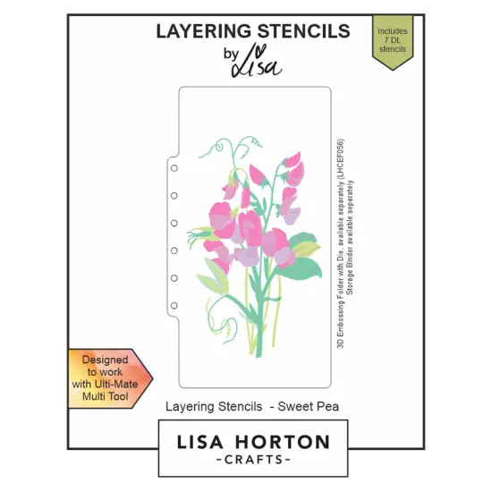Lisa Horton Crafts Layering Stencils-Sweet Pea {1}