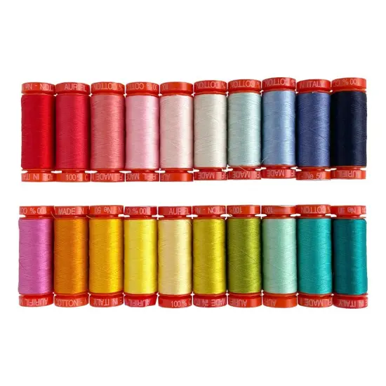 Aurifil Tula Pink Besties Thread Set by Tula Pink | (20 50wt Cotton Small Spools.) {3}