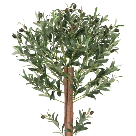 Northlight Artificial Olive Tree with Foliage In a Black Pot - 40" Green {4}