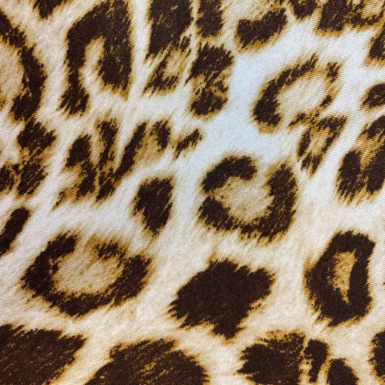 Taupe Animal Print DTY Brushed Knit Fabric 1 Yard Soft Stretch Lightweight 58/60" Wide {2}
