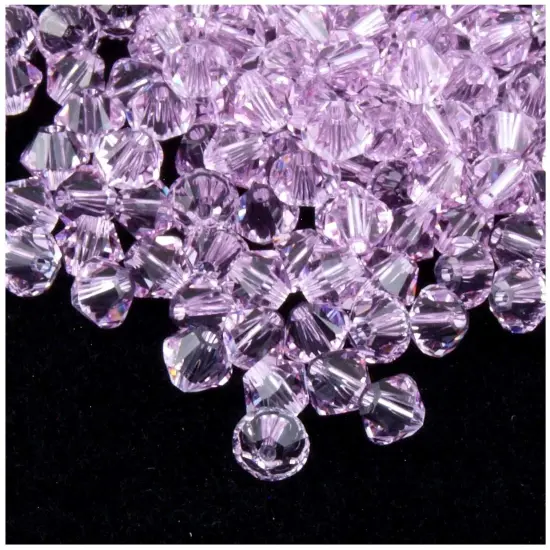 200pcs Authentic Preciosa 6mm Faceted Bicone Crystal Loose Beads Violet Compatible with Swarovski 5301/5328 for DIY Jewelry Making Pre-B604 {3}