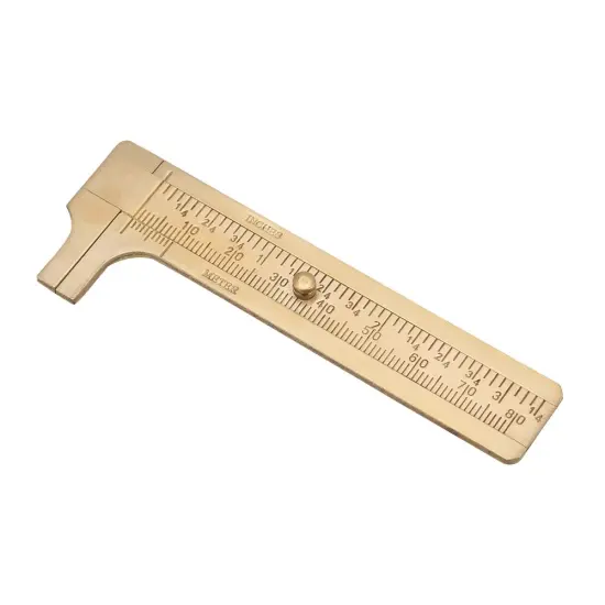 Sliding Gauge Vernier Caliper Ruler, Scale Vernier Caliper Solid Brass Sliding Gauge, mm/inch Handy Sliding Gauge Ruler Measuring Tool, Vernier Gauge Millimeters Tool for {1}
