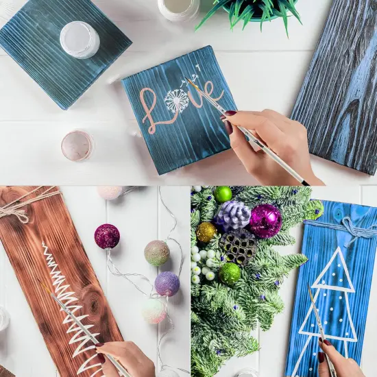 Script Liner Paintbrush 6 PCS Highly Flexible Liner Brush Extra Long Fine Point Tip Pinstriping Scroll Outlining Brush for Acrylic Watercolor Oil Gouache {5}