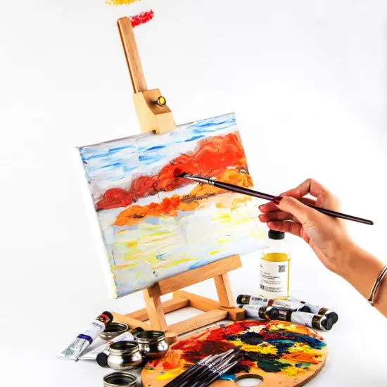 Red Sable Filbert Paint Brushes 6pcs for Watercolor, Acrylic, Oil, Tempera and Gouache Painting {5}