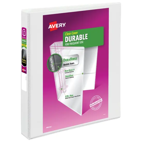 Avery Durable View 3 Ring Binder, 1"EZD Rings, 1 White Binder (09301) {1}