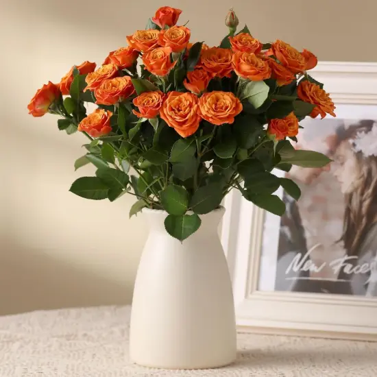 White Ceramic Vase &ndash; Minimalist Home Decor Vase for Flowers, Centerpieces, and Modern Interiors (Cream White) {5}