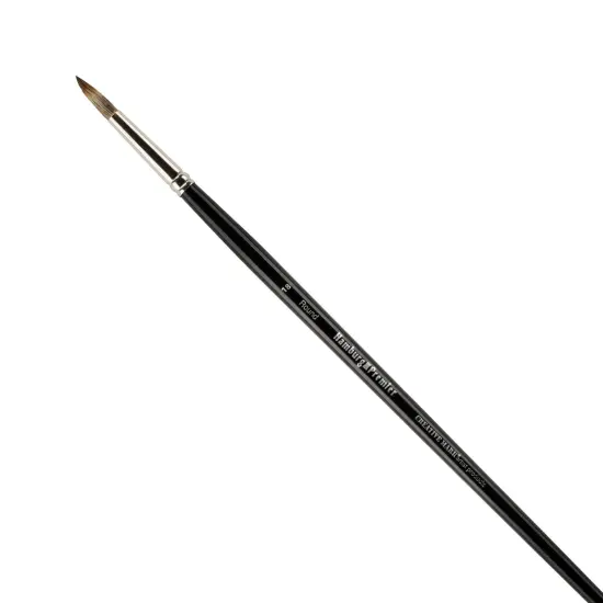 Creative Mark Hamburg Premiere Professional Oil Painting Brushes - Round #18 Oil Paint Brush - Handmade in Germany, Natural & Synthetic Hair Blend, Long Triple-Lacquered Birch Handle {1}