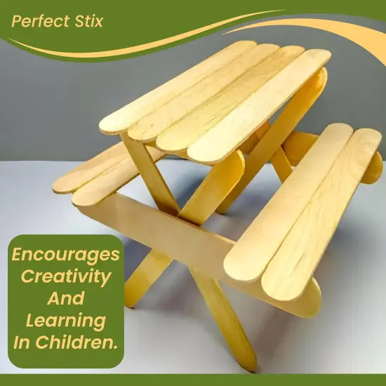 Wooden Poplar Wood Craft Sticks. Jumbo Size, 6 x 3/4, Wood, Natural Poplar Wood, 500Ct. Multipurpose Craft, Popsicles, Waxing, Arts and Crafts. {4}