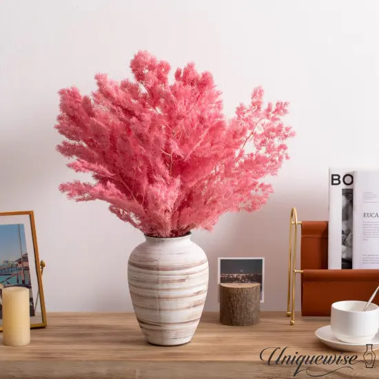 Uniquewise Preserved Real Floral Stems Chic Vase Fillers & Accents for Bouquets Centerpieces & Ornamental Displays Ideal for Home Office Boutique Cafe Resto Bar and Event Decor Pink peng lai song {3}
