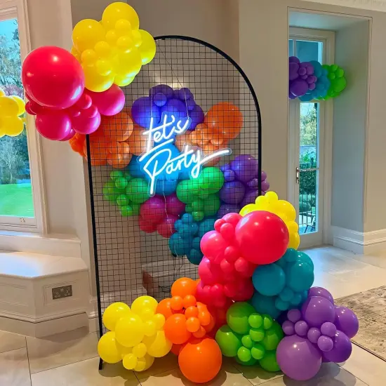 120pcs Rainbow Balloons 12 Inch Colorful Latex Balloon Garland Arch Kit {2}
