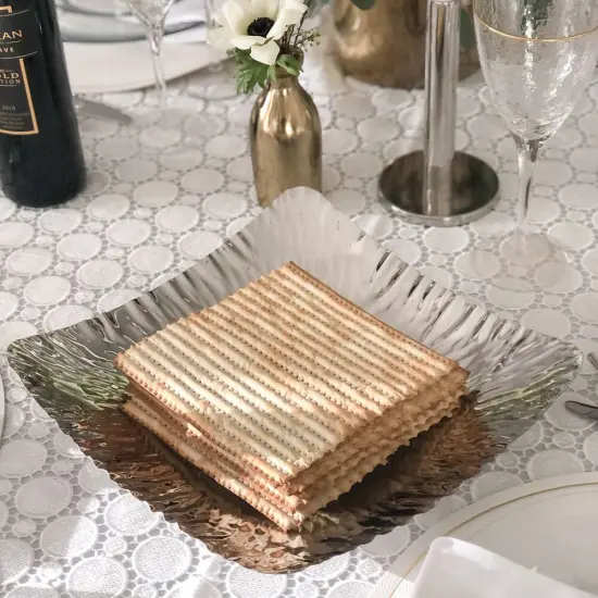Stainless Steel Hammered Design Square Platter {2}
