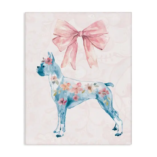 Stupell Industries Trendy Floral Dog Canvas Design by Carol Robinson {1}