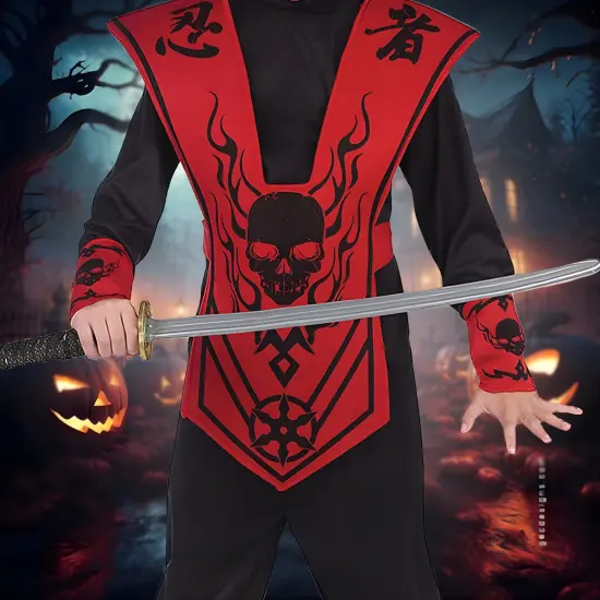 Ninja Warrior Outfit in Red & Black Kids&rsquo; Costume {4}