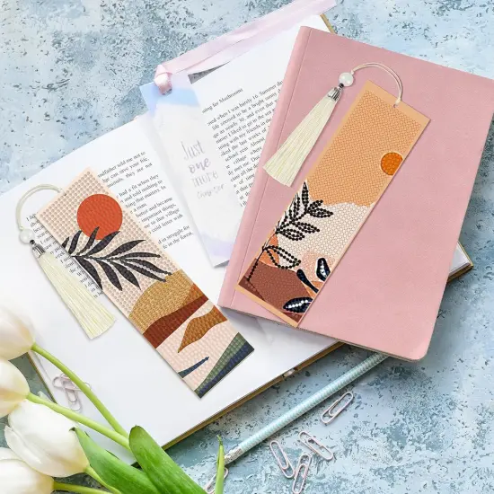 4 Pieces Boho Diamond Painting Bookmarks Kits for DIY Making Beginner {4}