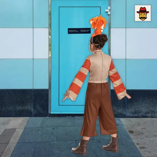 Girls Classic Disney Pixar Inside Out 2 Anxiety Costume Jumpsuit Headpiece {5}