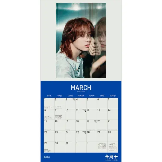TXT OFFICIAL | 2026 7 x 14 Inch (Hanging) Monthly Mini Wall Calendar {3}