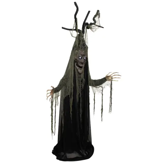 Northlight LED Lighted and Animated Tree Man Halloween Decoration - 7' Black {6}