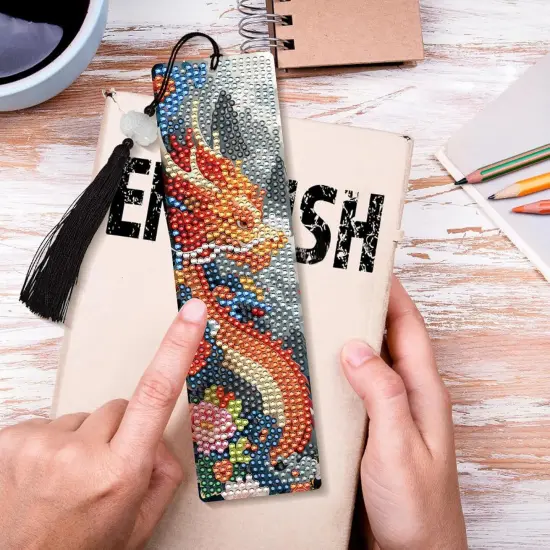 6 Pcs DIY Diamond Painting Bookmarks Kits(Dragon) {5}