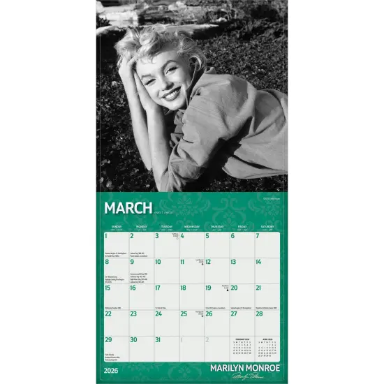 Marilyn Monroe OFFICIAL | 2026 7 x 14 Inch (Hanging) Monthly Mini Wall Calendar {3}