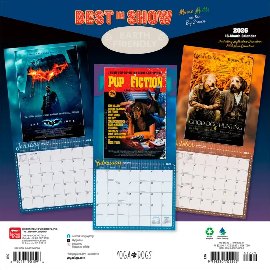 Best in Show OFFICIAL | 2026 12 x 24 Inch (Hanging) Monthly Square Wall Calendar | Plastic-Free {2}