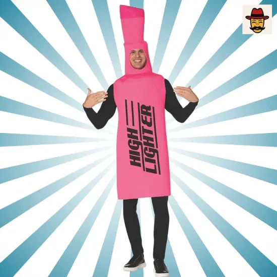 Highlighter Costume Funny Office Supply Group Halloween Tunic Outfit Pink {3}